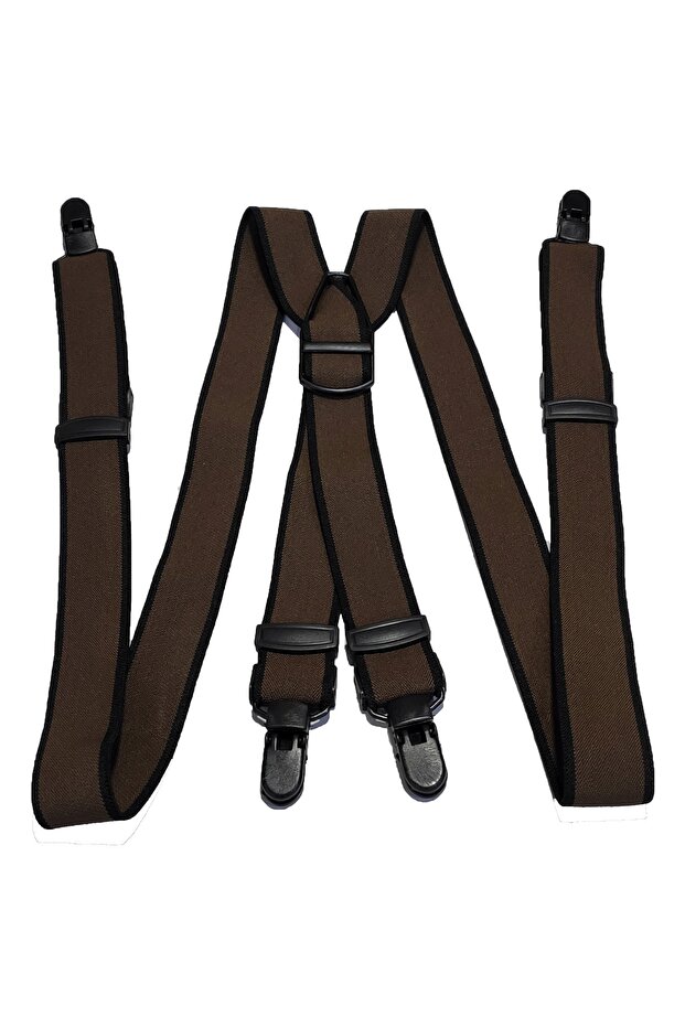 Plastic 4 Clips Washable Antiallergic Unisex Brown Trouser Hanger