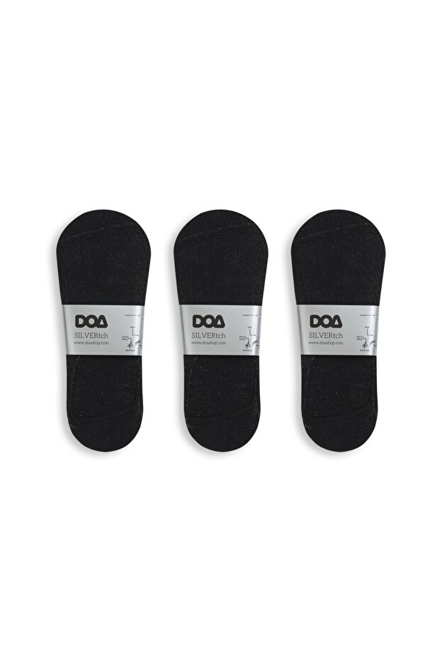 جوارب غير مرئية من القطن العضوي باللون الفضي من Doa Silver - 3 أزواج