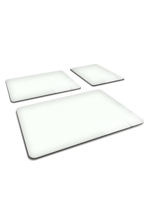 3 Piece Set Solid Color - White| Glass Cutting Board - Glass Cutting Table