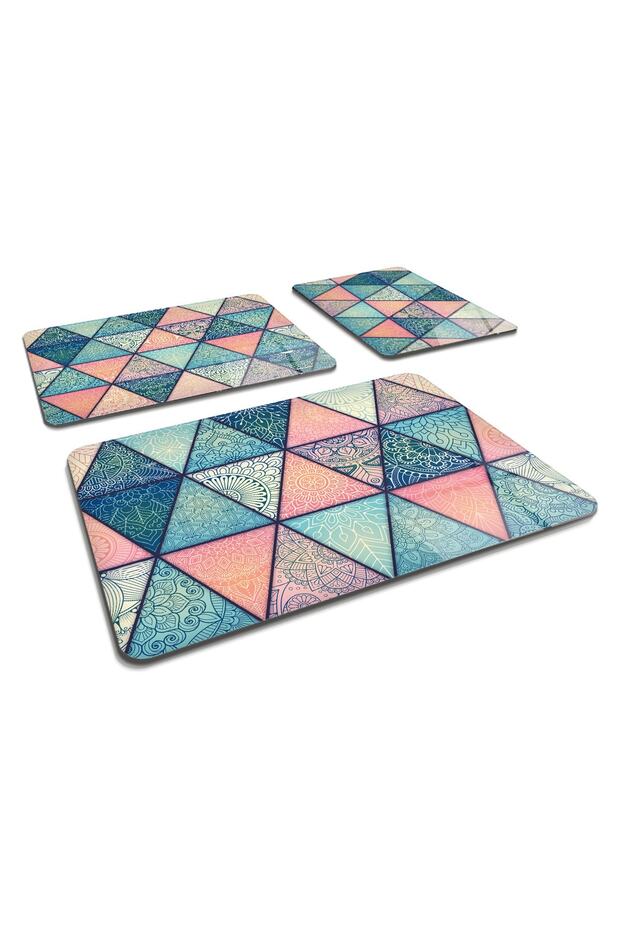 Set of 3 Colorful Mandala| Glass Cutting Board - Glass Cutting Table
