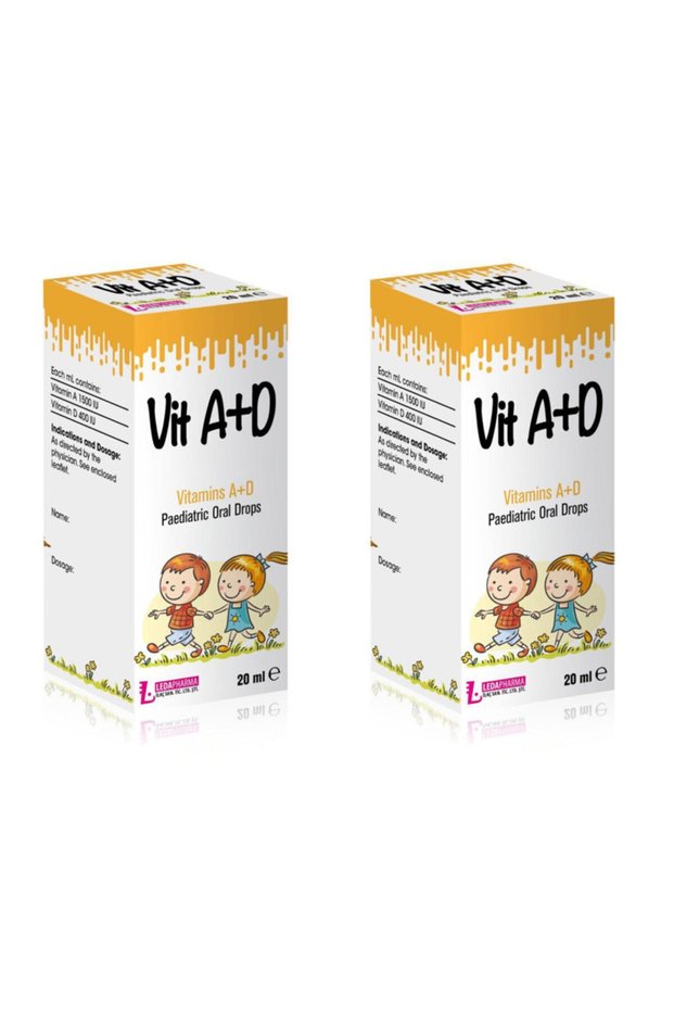 Ledavit Vit A+D Vitamins A+D Pediatric Oral Drops 20ml X2 Pcs