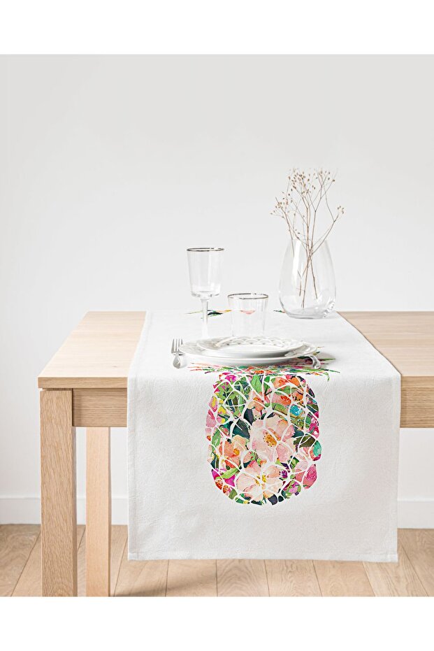 Flower Window Pattern Digital Printed Suede Runner - 1