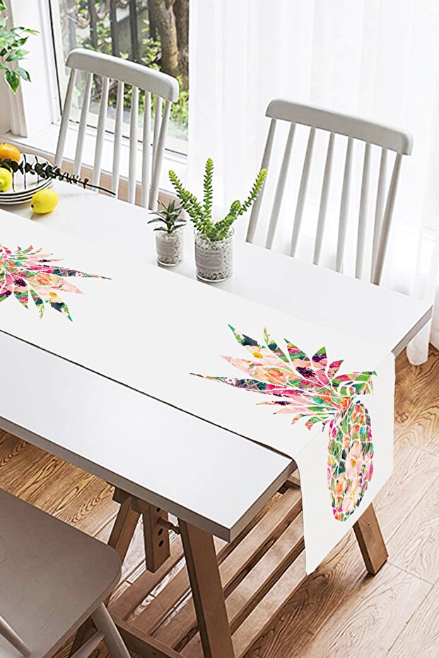 Flower Window Pattern Digital Printed Suede Runner - 2
