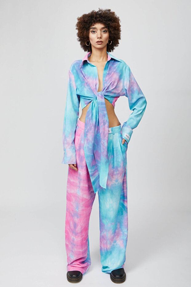 Batik Belden Bağlamalı Gömlek - 1