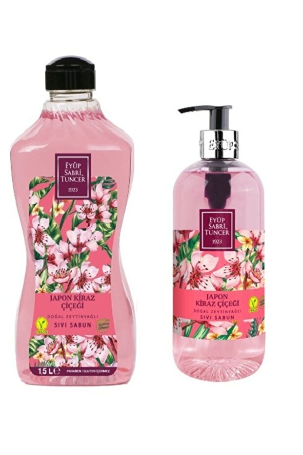 - Japanese Cherry Blossom 1500 ml + 500 ml Liquid Soap Set