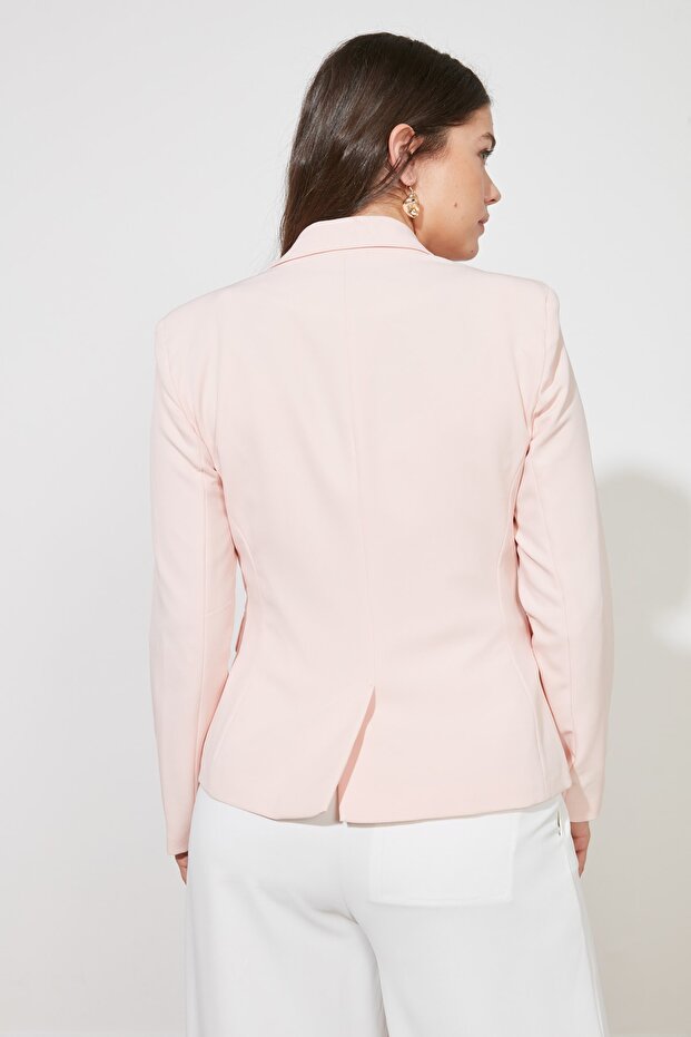 Pudra Düğme Detaylı Blazer Ceket TWOSS21CE0039 - 6