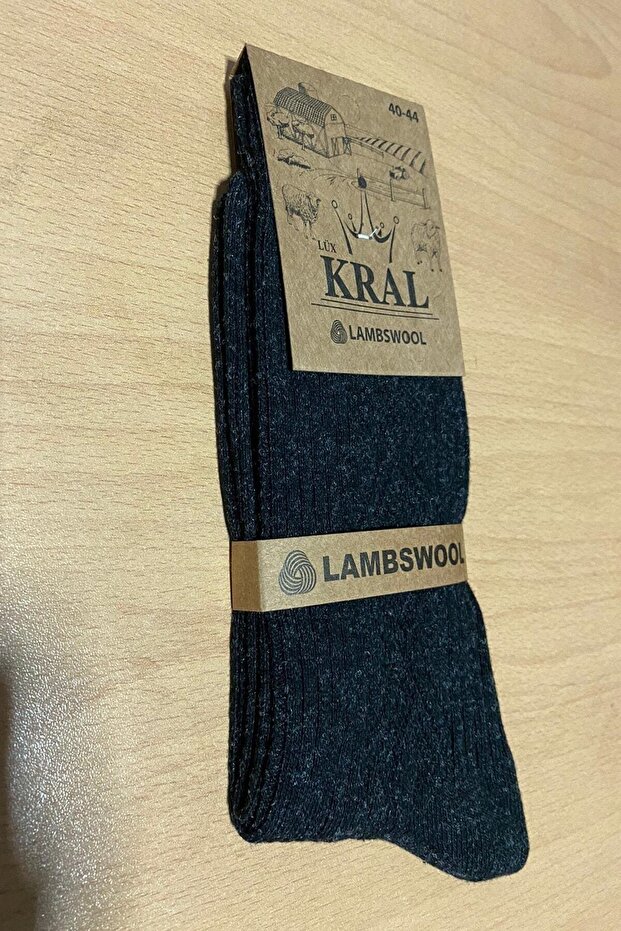 Men's Black Winter Wool Socks - 5