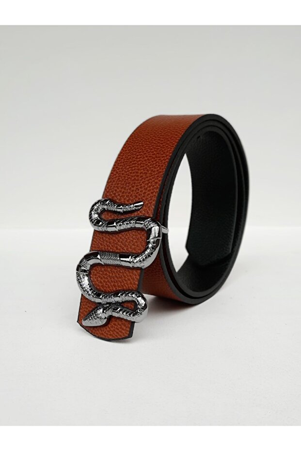 Yılan Tokalı Kadın Taba Kemer - 1