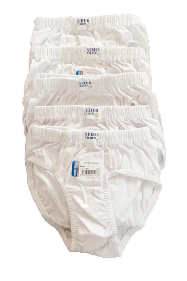 Boy's White Cotton Slip Panties 6-Piece