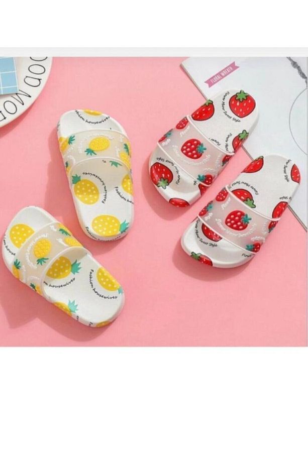 Meyveli Ananas Kaydırmaz Taban Çocuk Terlik Plaj Havuz Terliği - 2