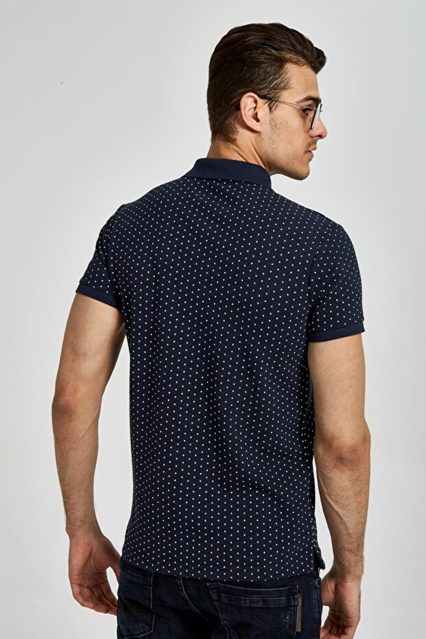 Patterned Polo Neck T-Shirt - 3