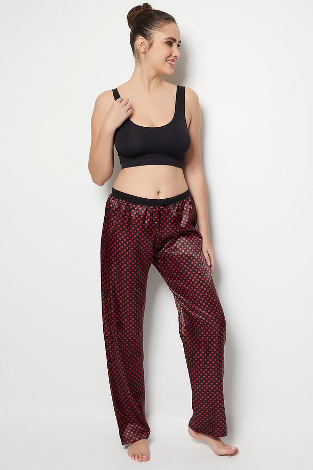 Saten Tek Alt Pijama - 5
