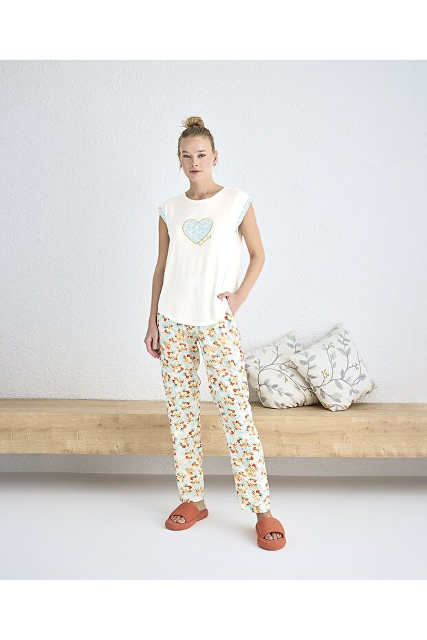 14297 Embroidered Pajama Set