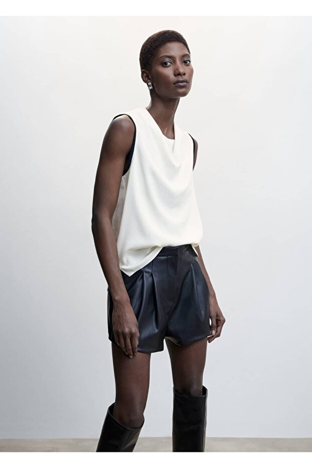 Kontrast Kollu Bluz - 1