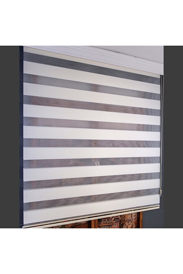 Micro Plise Krem Zebra Perde - 3