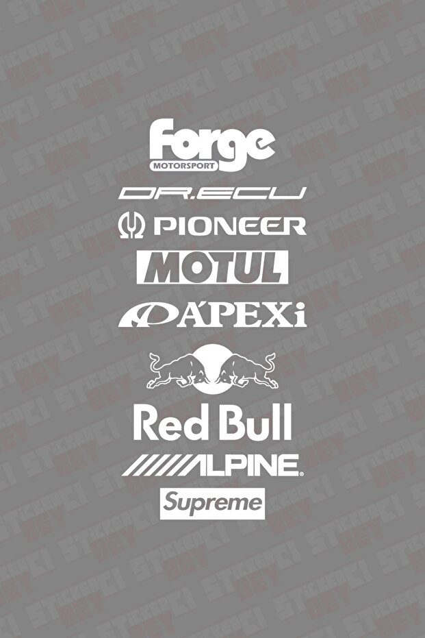 Forge Dr.ecu Pıoneer White Brands 38*18 Cm Car Rear Window Sticker Set Vehicle Rear Window Sticker