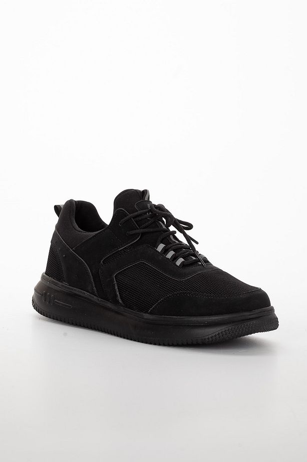 Erkek Siyah Casual Yumuşak Taban Sneaker Bağcıklı Konforlu Dayanıklı Hafif Yürüyüş Ayakkabısı - 6
