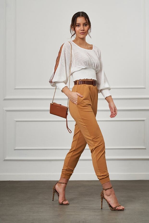 Regular Beli Lastikli Pantolon - 2