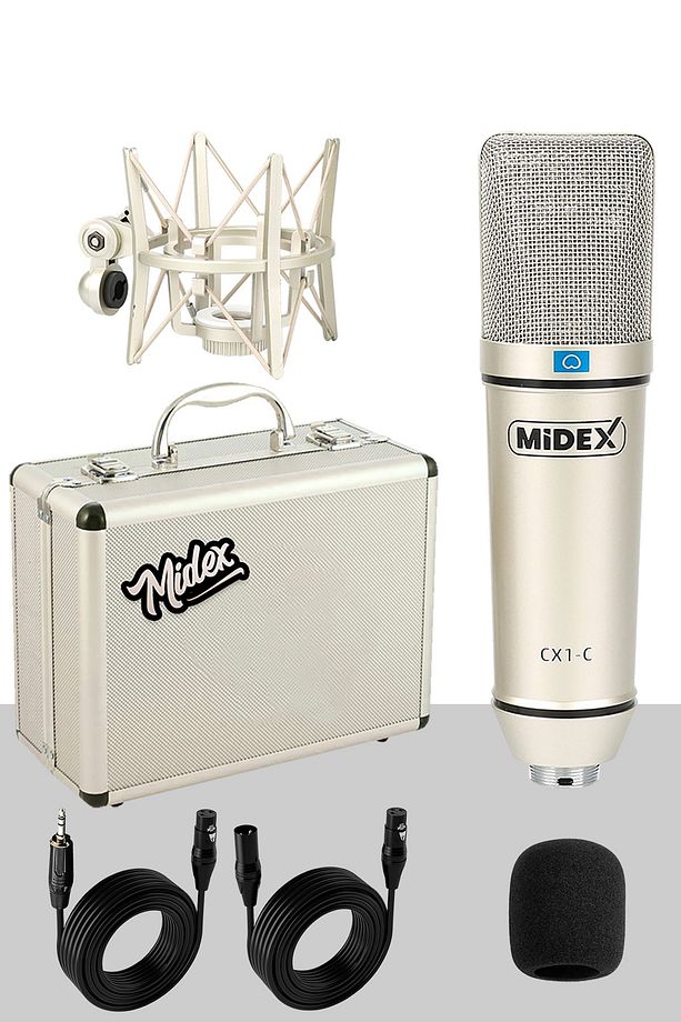 CX1 Mixer Set Condenser Mikrofon Ses Kartlı Mikser + Stand + Filtre - 4
