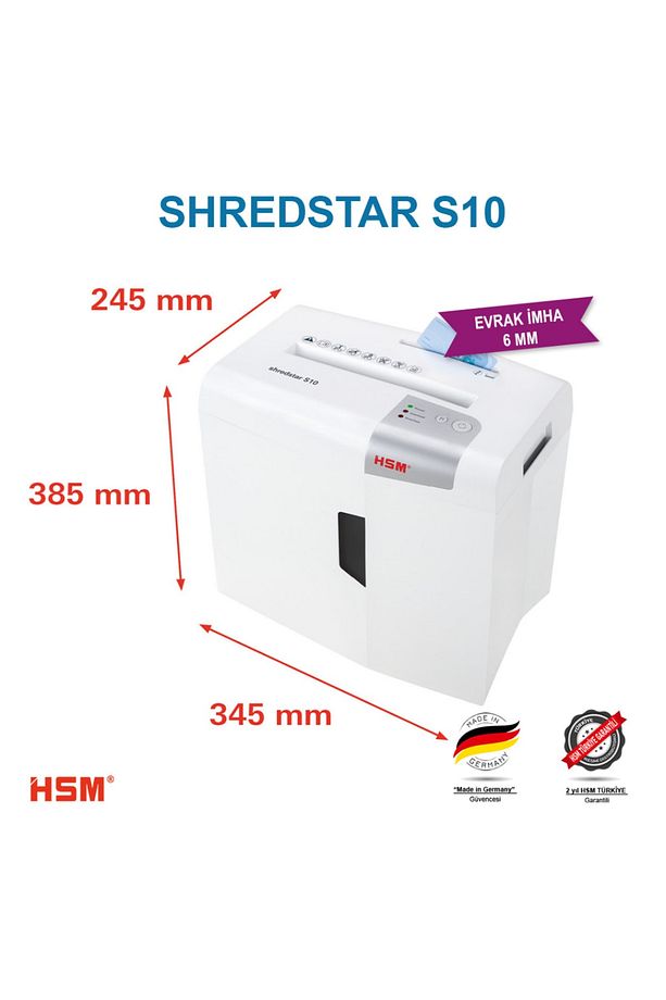 Shredstar S10 Evrak Imha Makinesi / Kağıt Kırpma Makinesi - Cd Imha Makinesi - Düz/şerit Kesim 6 - 2
