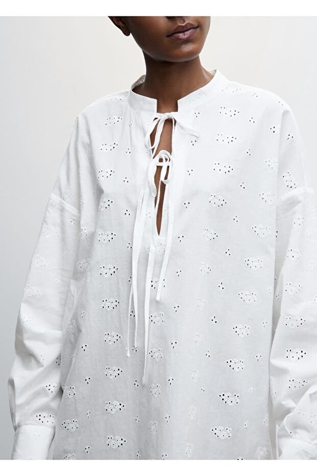 Ajurlu Pamuklu Gecelik - 7