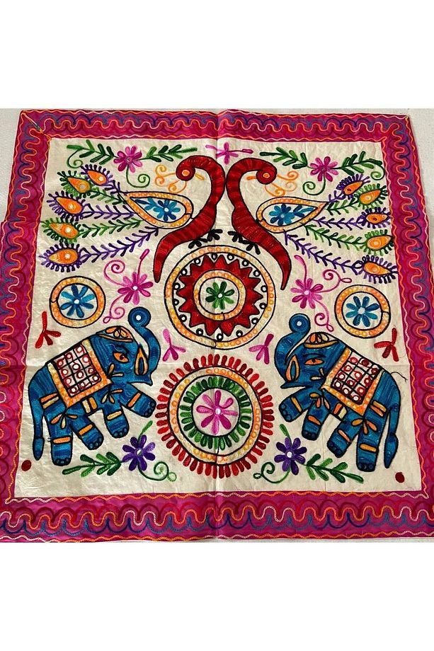 Patchwork Tarzı Bohem Kare Örtü - 1