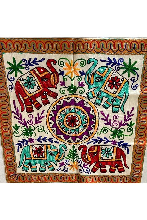 Patchwork Tarzı Bohem Kare Örtü - 1