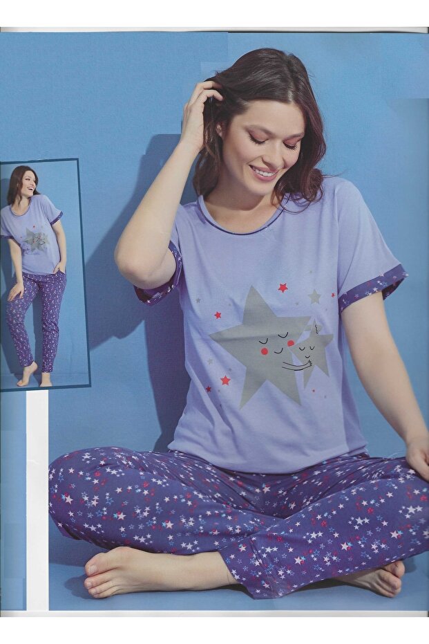 Women's Homewear Star Patterned Pajama Set