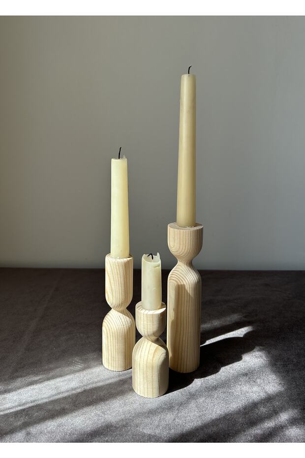 Timber Trio 3-Piece Candlestick Set - 4