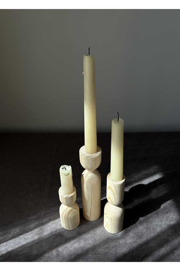 Timber Trio 3-Piece Candlestick Set - 5
