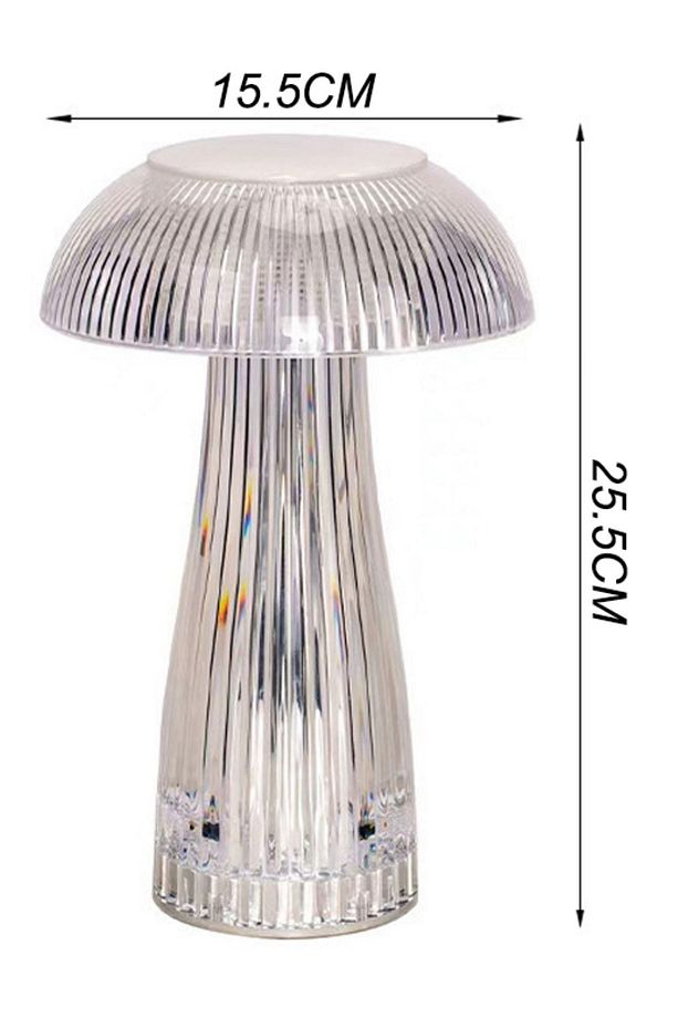 ® Mantar Model Usb Şarjlı Dokunmatik 3 Farklı Işık Modlu Masa Üstü Kristal Akrilik Lamba Led - 7