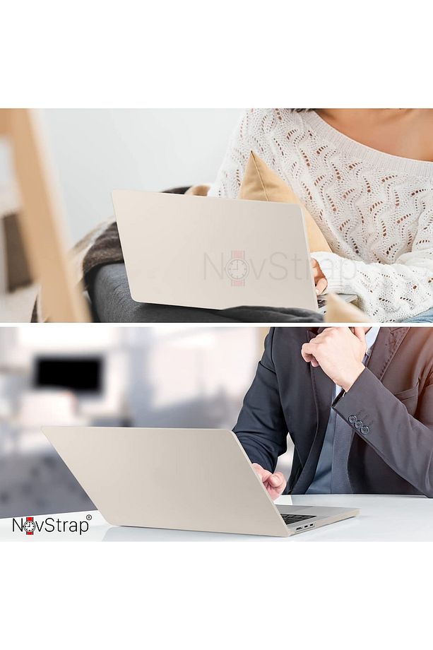 Macbook Air M1 Çip A2337 A1932 A2179 13.3" Uyumlu Kılıf Cream Hard Shell Rubber Kapak - 5