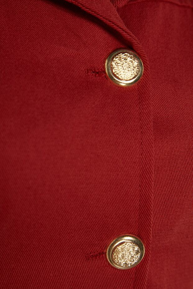 Tarçın Düğme Detaylı Gabardin Mini Dokuma Gömlek Elbise TWOSS22EL2970 - 8