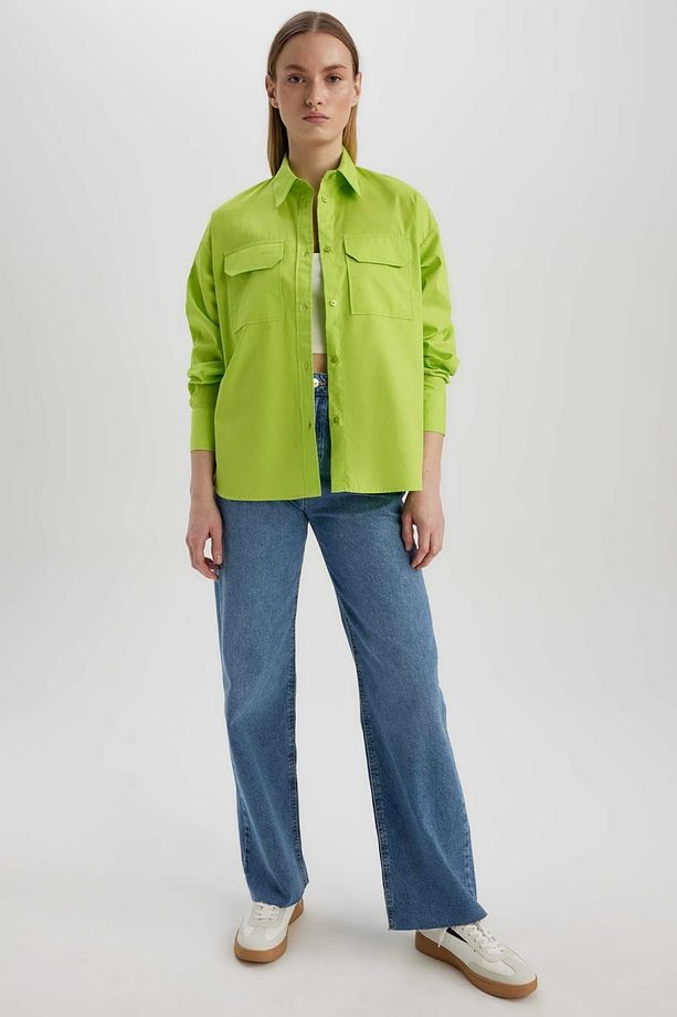 Regular Fit Poplin Uzun Kollu %100 Pamuk Gömlek - 2