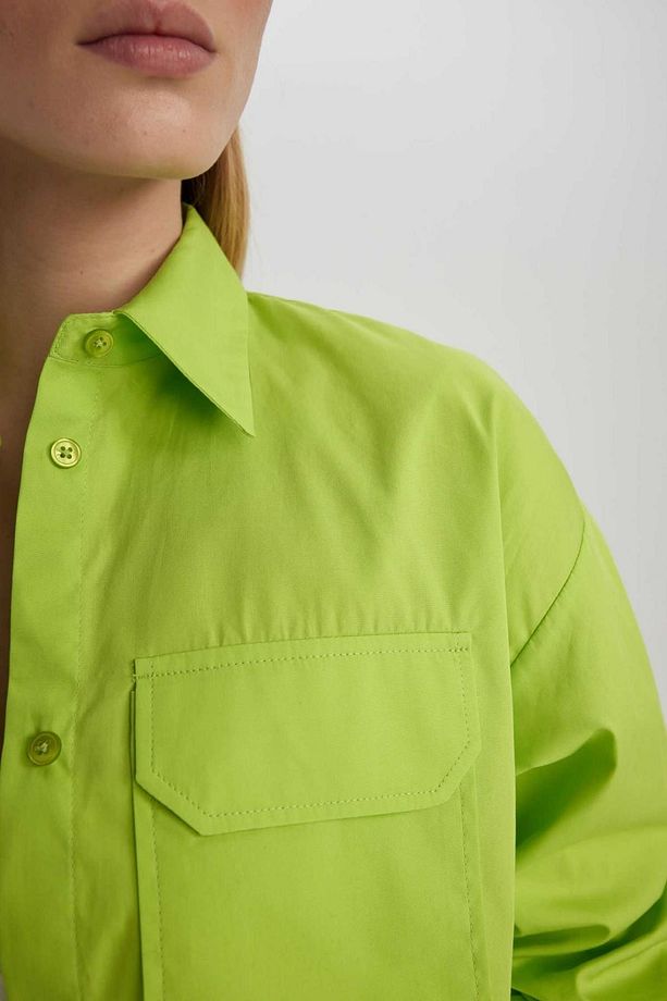 Regular Fit Poplin Uzun Kollu %100 Pamuk Gömlek - 5