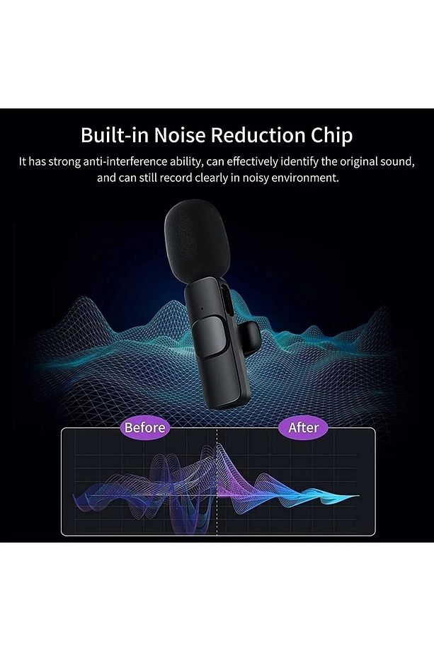Iphone Uyumlu Ikili Kablosuz Yaka Mikrofonu, Wireless Ios Lighting Uyumlu Canlı Yayın Yaka Mikrofonu - 6
