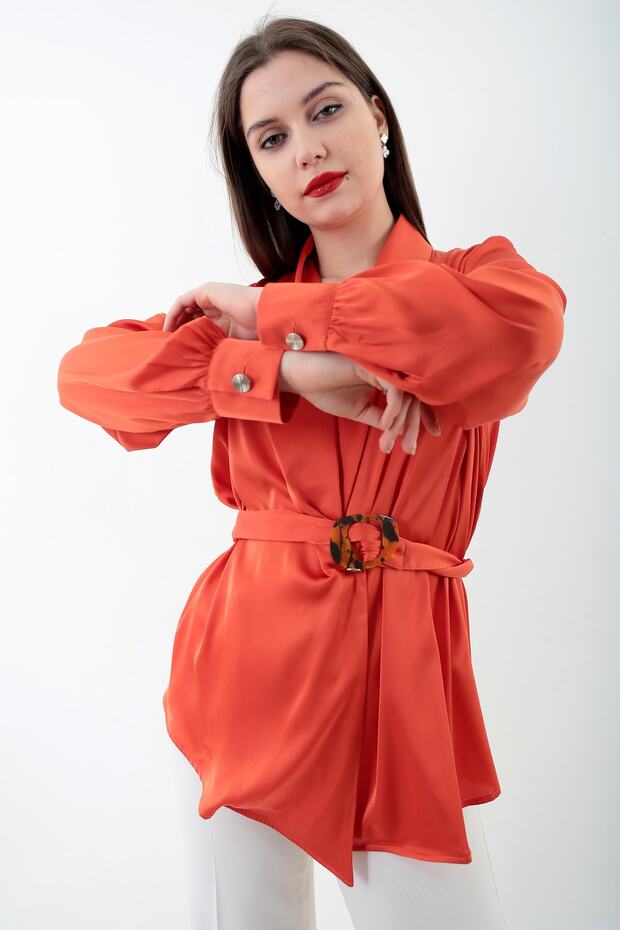 بلوزة برتقالية - 4