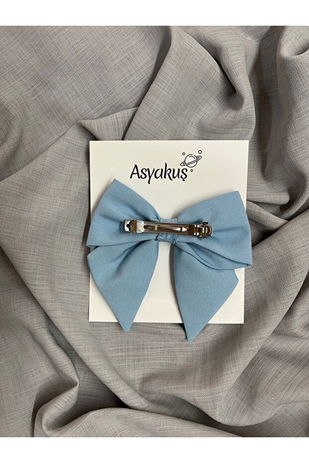 مشبك أوتوماتيكي بفيونكة زرقاء فاتحة - 3