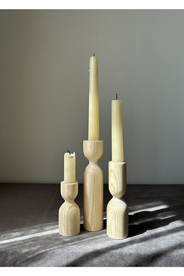 Timber Trio 3-Piece Candlestick Set - 3
