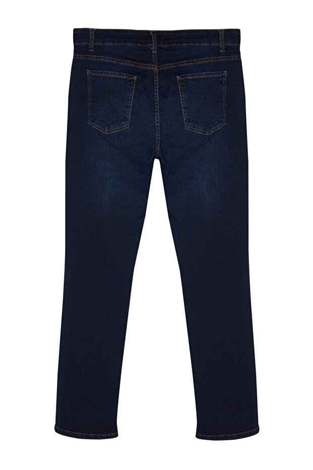 Lacivert Esnek Kumaş Regular Fit Jeans Kot Pantolon TMNAW23JE00036 - 12