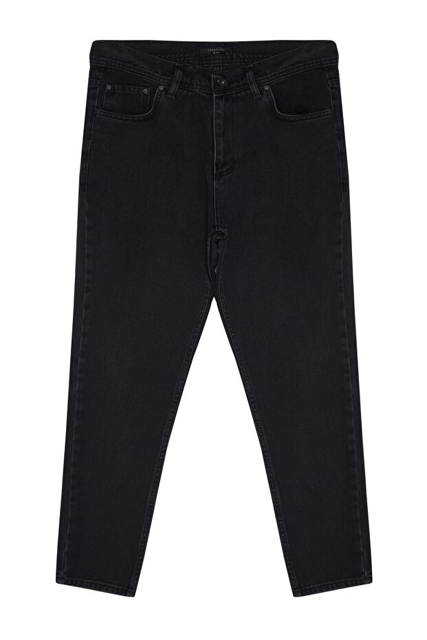 Siyah Relax Fit Boyfriend Jeans Kot Pantolon TMNAW21JE0286 - 7