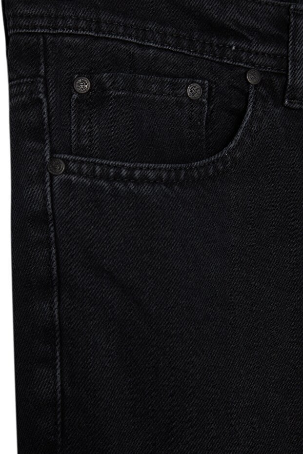 Siyah Relax Fit Boyfriend Jeans Kot Pantolon TMNAW21JE0286 - 8