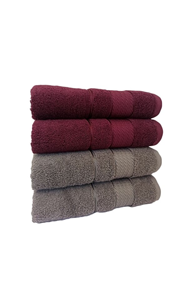 Trendy Towel Set of 4 - Anthracite Plum