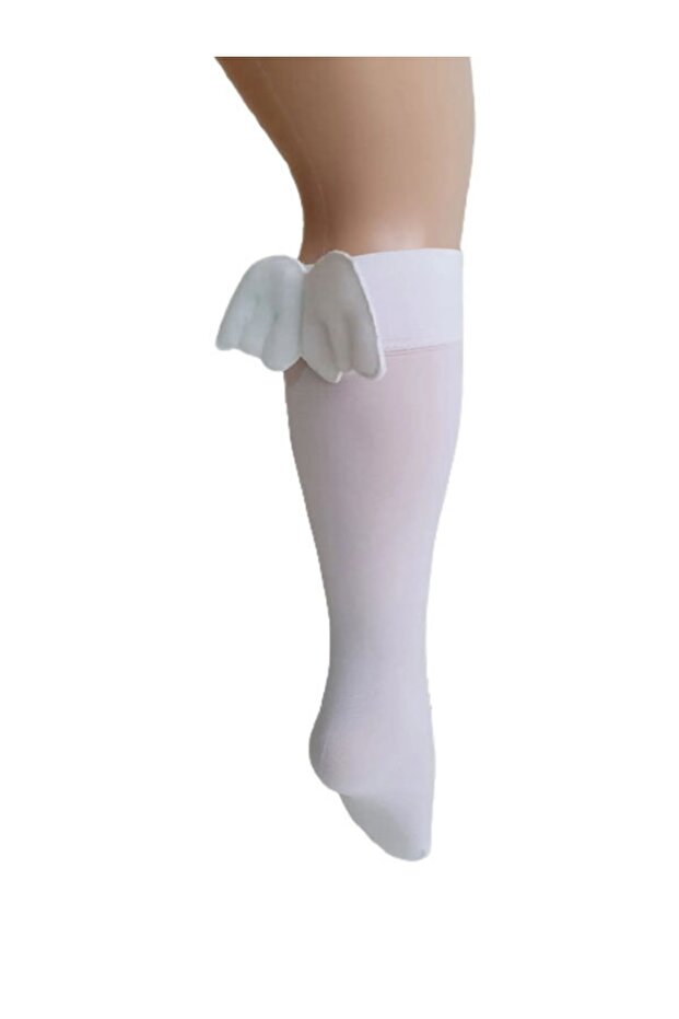 Girl's White Angel Winged Knee Socks