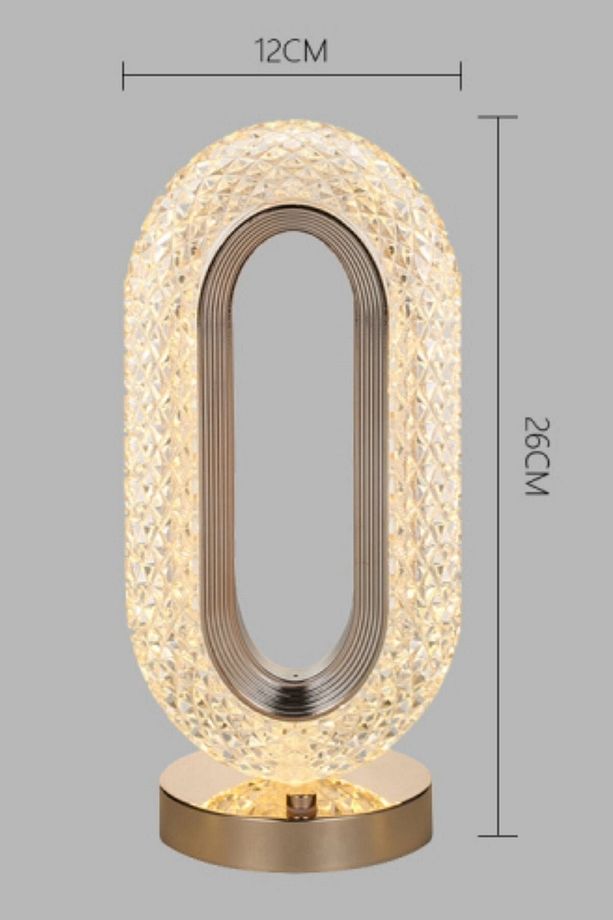 ® Oval Model Usb Şarjlı Dokunmatik 3 Farklı Işık Modlu Masa Üstü Kristal Akrilik Lamba Led - 6