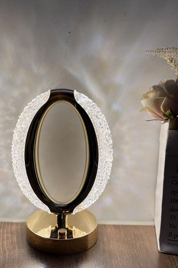 ® Yuvarlak Model Usb Şarjlı Dokunmatik 3 Farklı Işık Modlu Masa Üstü Kristal Akrilik Lamba Led - 8