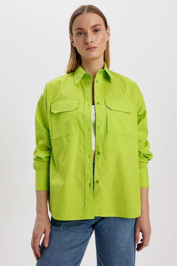 Regular Fit Poplin Uzun Kollu %100 Pamuk Gömlek - 3