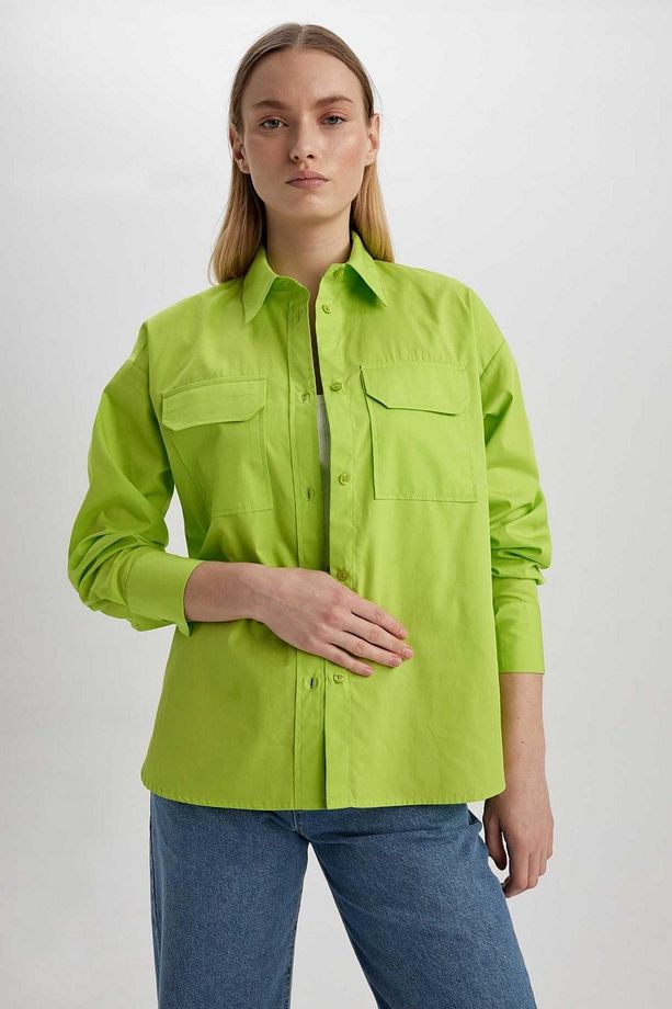 Regular Fit Poplin Uzun Kollu %100 Pamuk Gömlek - 4