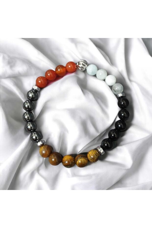 Aries Zodiac Sign Natural Stone Men's Bracelet