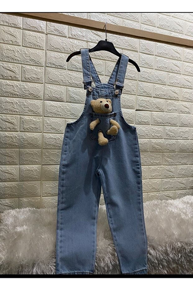 Alişş Kids Denim Salopet Teddy Bear with Accessories